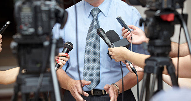 business meeting conference journalism microphones